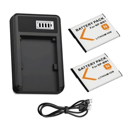 Charger 2pc battery - sony, dsc